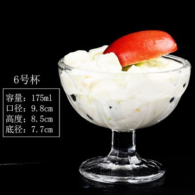 Tazón de yogur de vidrio Taza de postre de frutas Taza de helado Tazón de polvo de hielo Taza de desayuno creativa Taza de batido Taza de helado de bebida fría