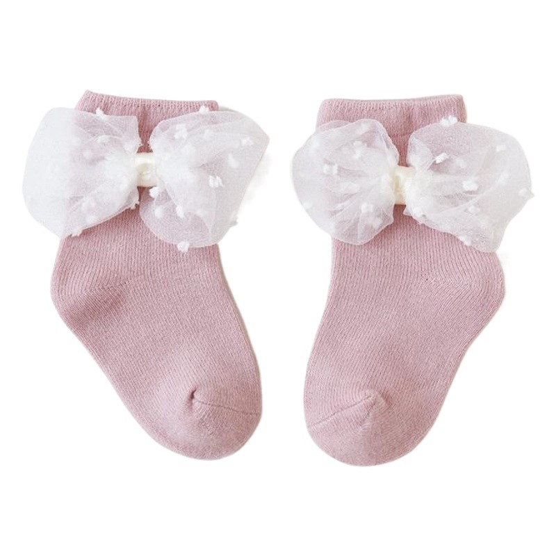 Calcetines de media pantorrilla de arco lindo de las niñas de primavera y otoño para niños de 20 años calcetines de encaje para bebés