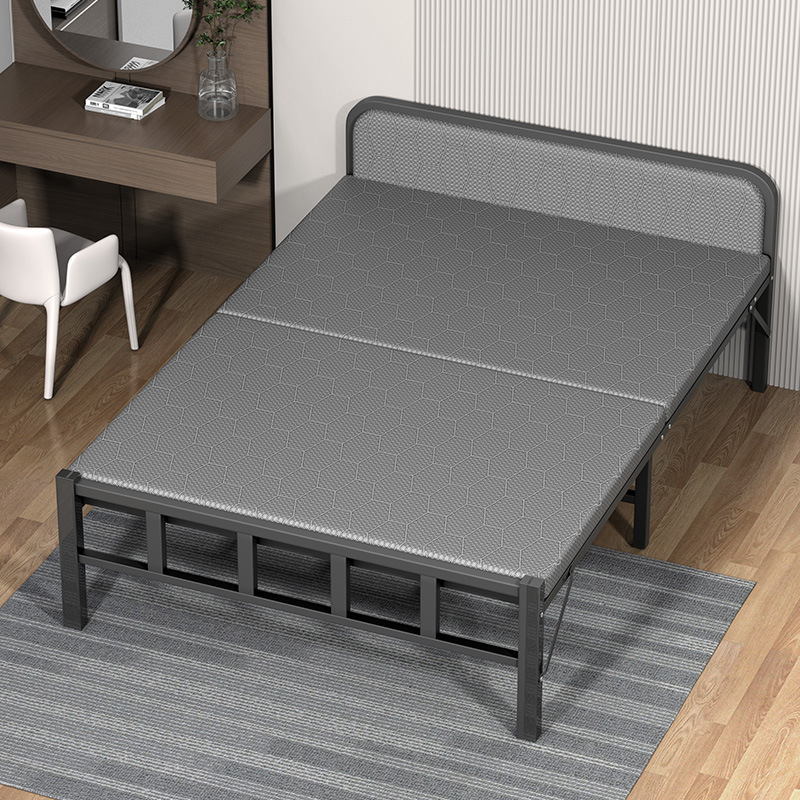 Simple Household Folding Bed Single Accompanying Lunch Break Bed Rental House Adult Hard Board Bed Portable Army Bed Iron Bed