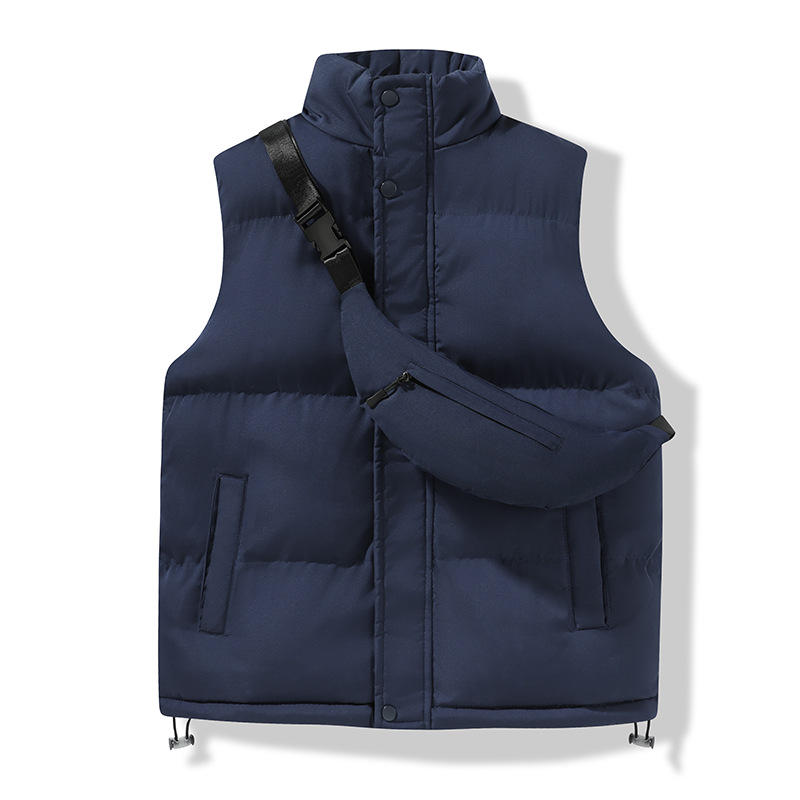 Transfronterizo otoño y invierno chaleco de hombre chaleco de color sólido marca de moda coreana engrosado caliente hombre gran camisa de hombro de pareja
