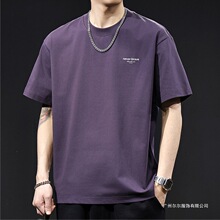 短袖t恤男夏季2026新款潮牌大码衣服重磅男士短袖圆领体恤衫