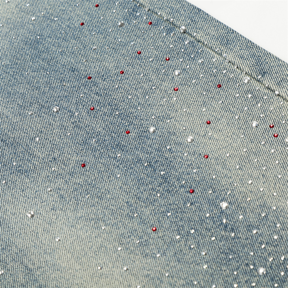 Vaqueros de hombre corte ancho y recto con estrellas de estrás_voghion.com