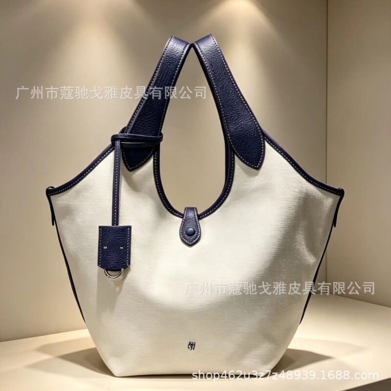 26 styles of Ralph Lauren embroidered RL color-blocked leather and canvas tote bags, vintage and classic design, suitable for commuting and as a shoulder bag for women