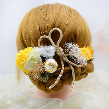 日本ins发夹浴衣节和服发饰套装绢花干草花头饰手作原创和风头花