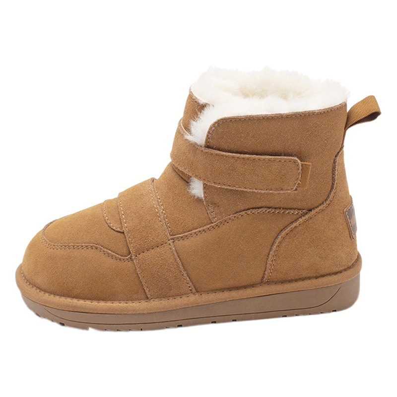Augusto botas de nieve para mujer 2023 Invierno nuevo forro de lana gruesa casual de suela gruesa zapatos de algodón acolchado botas exteriores cortas