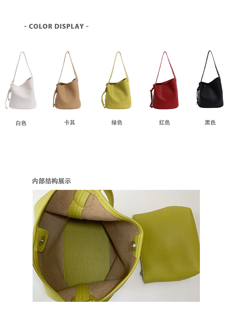 Fashionable and simple commuter small bag for women 2025 new summer versatile single-shoulder underarm bag, popular crossbody bucket bag Specification drawing