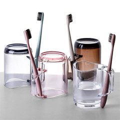 Japanese-style gargle cup creative couple's toothbrush cup bathroom plastic transparent cup creative cute mug