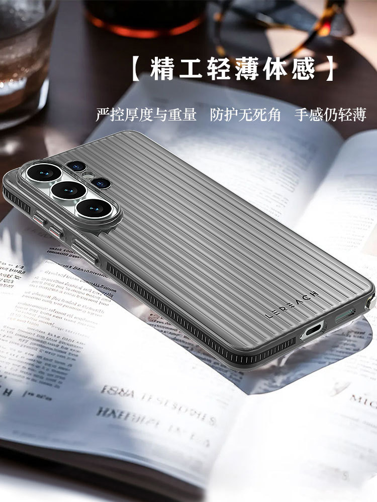 Ốp lưng Samsung S26 Ultra cứng trong suốt, họa tiết lưới đa chiều, bảo vệ chống rơi — TOC系列-凌 SamsungS26 trắng, TOC系列-凌 SamsungS26 đen, TOC系列-凌 SamsungS26 cam, TOC系列-凌 SamsungS26 Plus trắng chi tiết 6