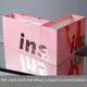 Clothing store portable kraft paper bag shopping bag thickened ins style high-end pink fashion printed logo high-end 5