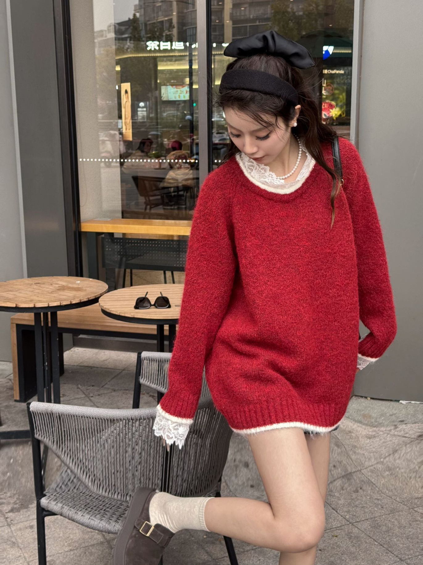 24 invierno Puyuan incluye camisetas de lana, suéter, abrigo, manga larga, vento perezoso, delgado, chaqueta suelta, mujer