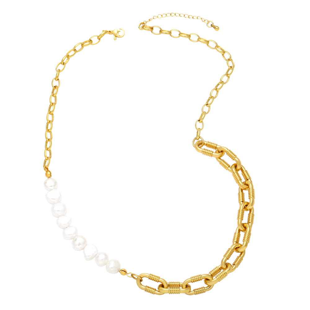 Fashion Solid Color Copper Pearl Plating Necklace 1 Piece