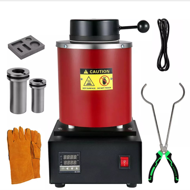 1400w小型熔金炉 电子数字熔炉1kg和3kg金银铜铝冶炼用于首饰制作