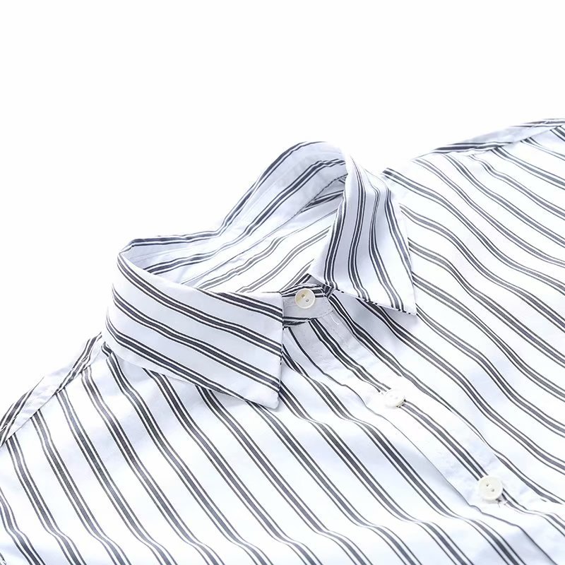 striped irregular niche loose shirt dress Nihaostyles wholesale clothing vendor NSAM75918