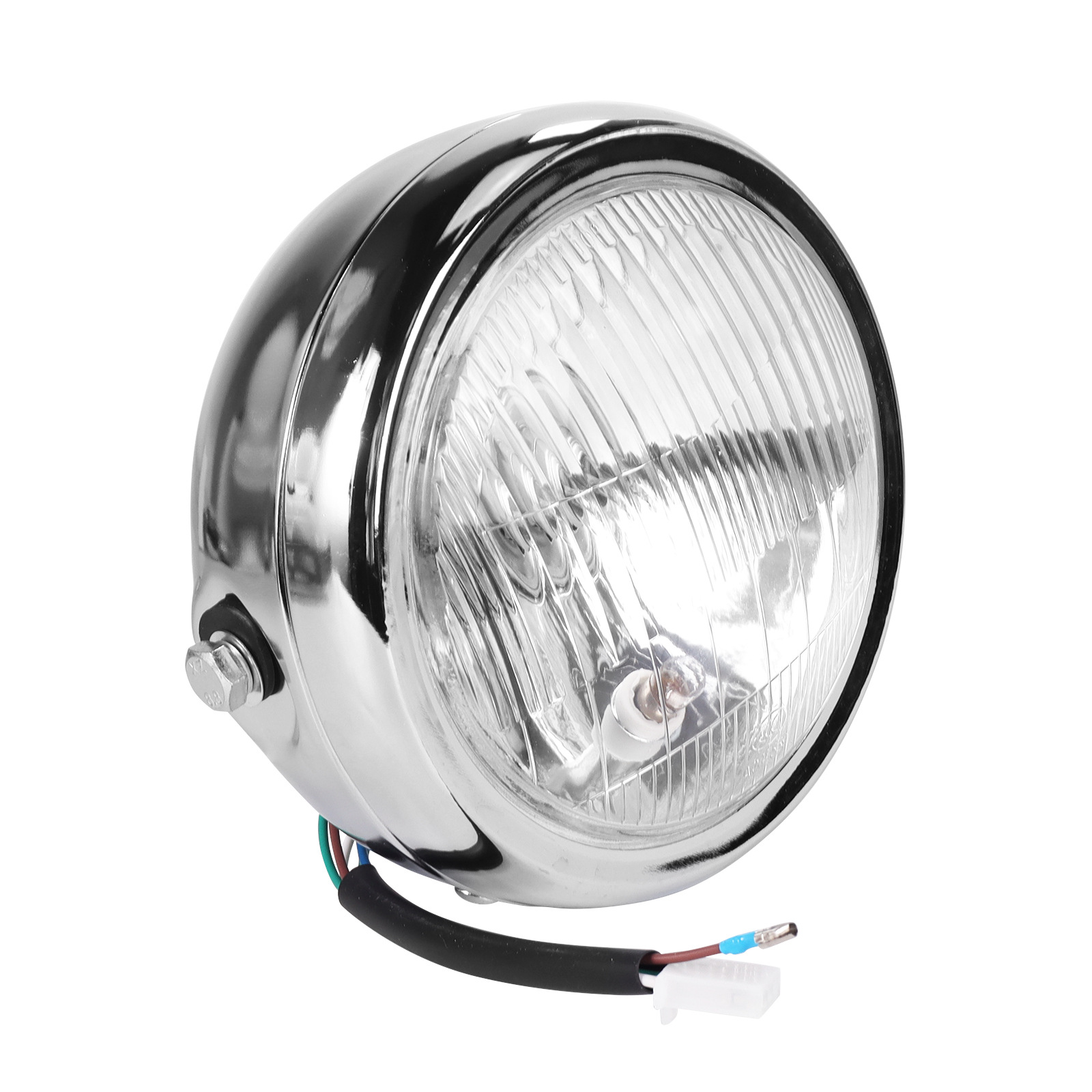Modified Retro Headlight GN125 Retro Black Shell Round Headlight