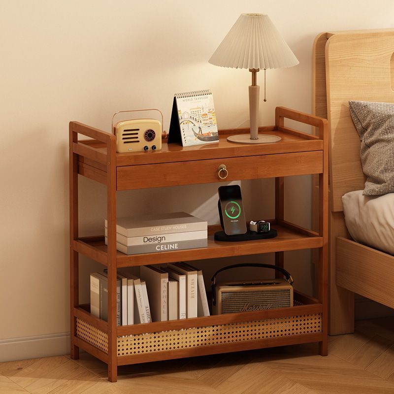Bedside Table Simple Small Household Storage Rack Side Table Bamboo Bedside Storage Cabinet Modern Storage Cabinet Bedroom Heightening