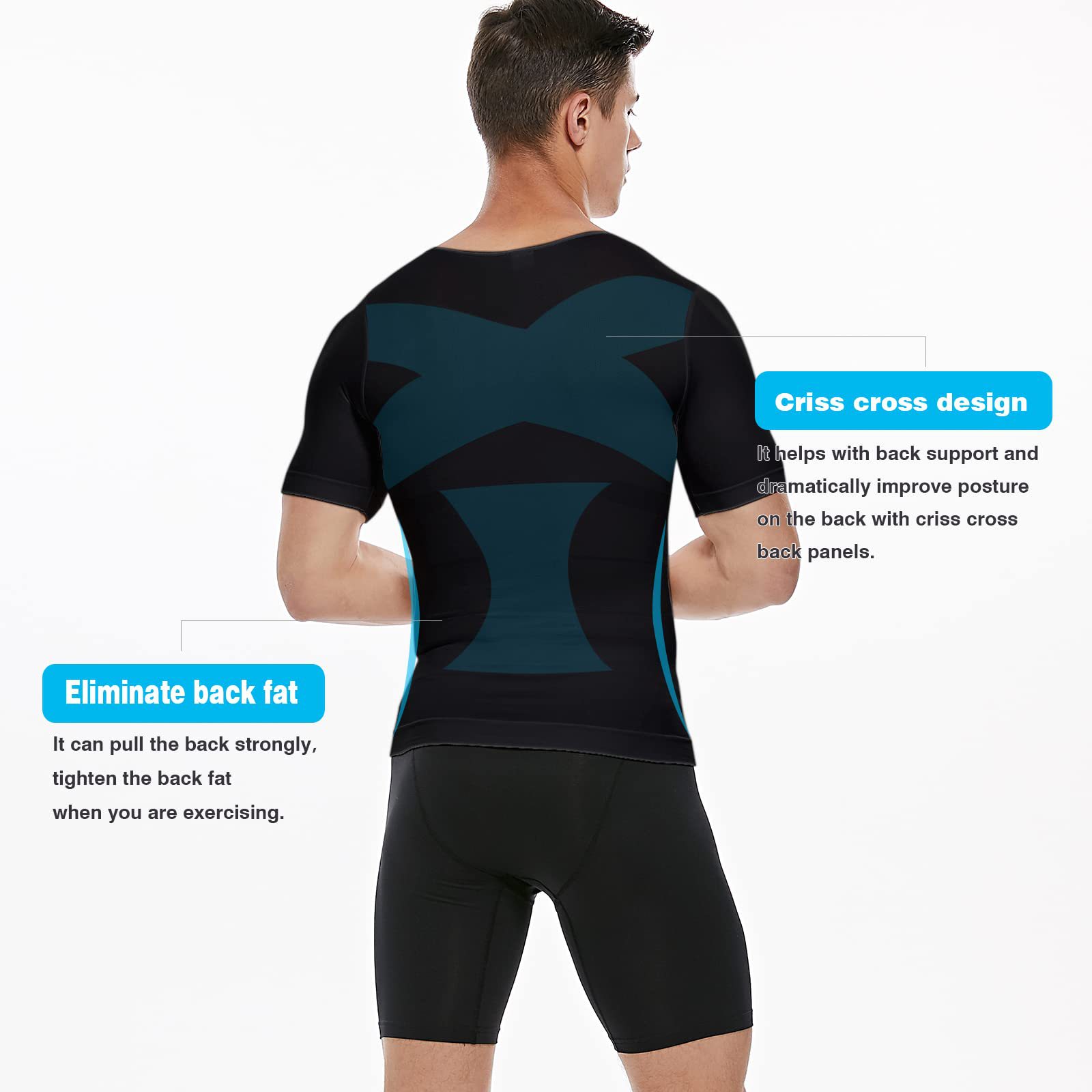 Bestseller: Figurformende Weste für Herren mit Brustbinder, kurzärmelig, mit überkreuzten Trägern, Bauchkontrolle und elastischem Bund._voghion.com