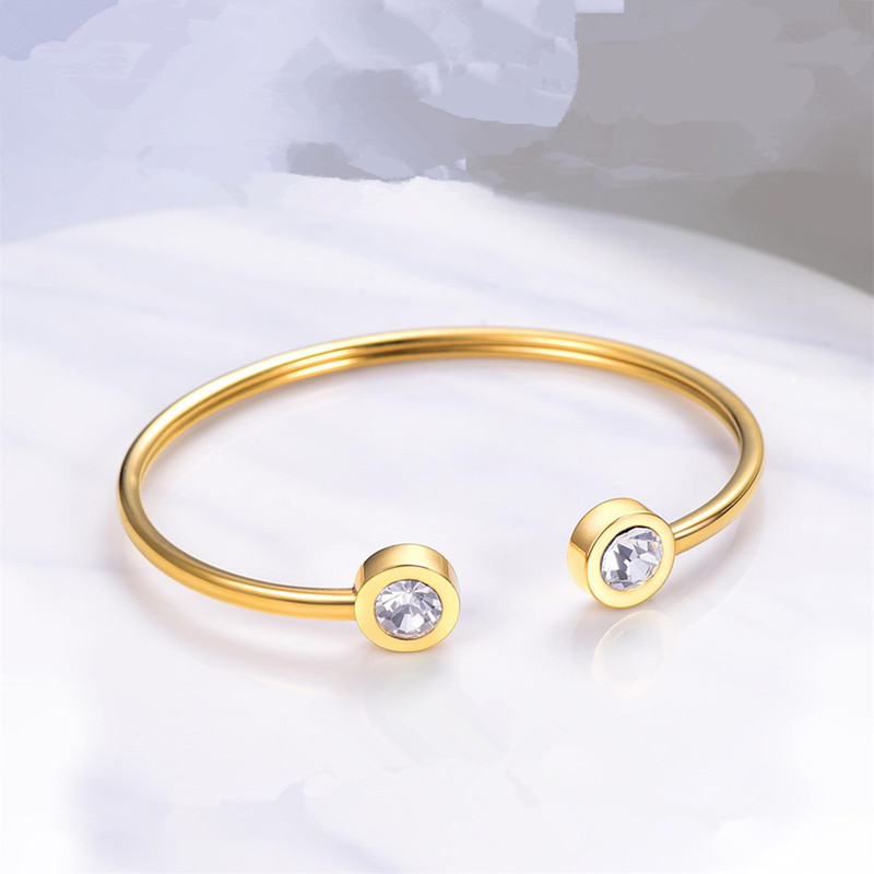 Amazon Cross-Border Best-Selling Women's Personalized Simple Stainless Steel Wire December Birthstone Bracelet Bracelet in Stock