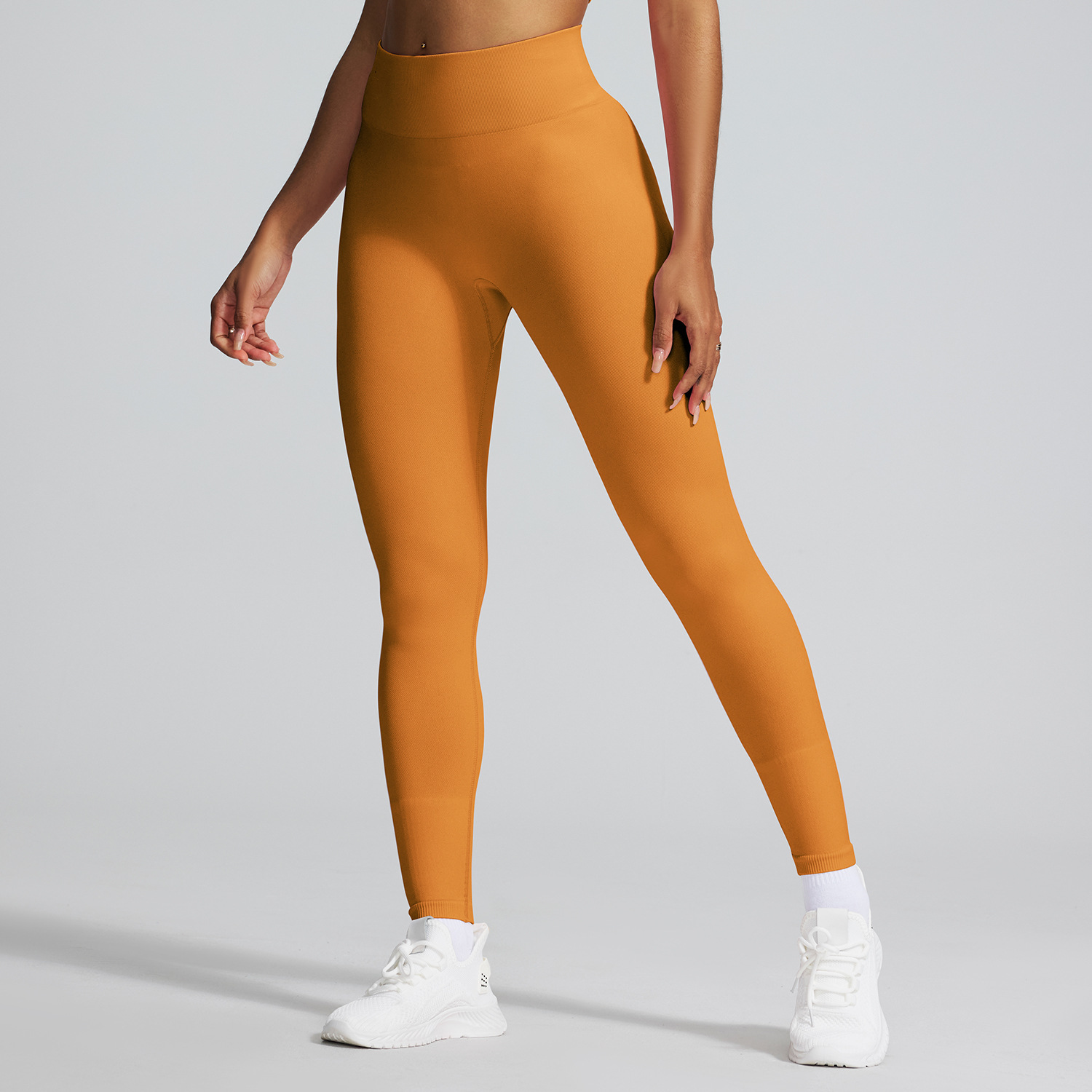 Transfronterizo sin costuras de miel de melocotón para mujeres, pantalones de entrenamiento para correr, secado rápido, cintura alta y caderas.