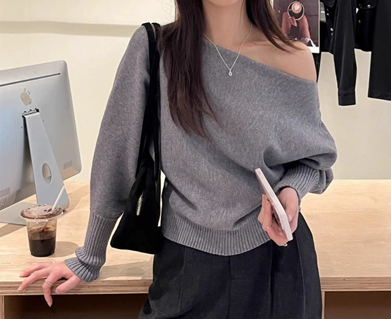 Трикотаж на плечах женский ленивый осенью и зимой