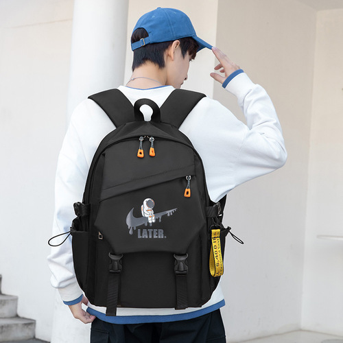 NASA co-branded astronaut backpack men's casual travel backpack junior high school high school college student school bag computer bag