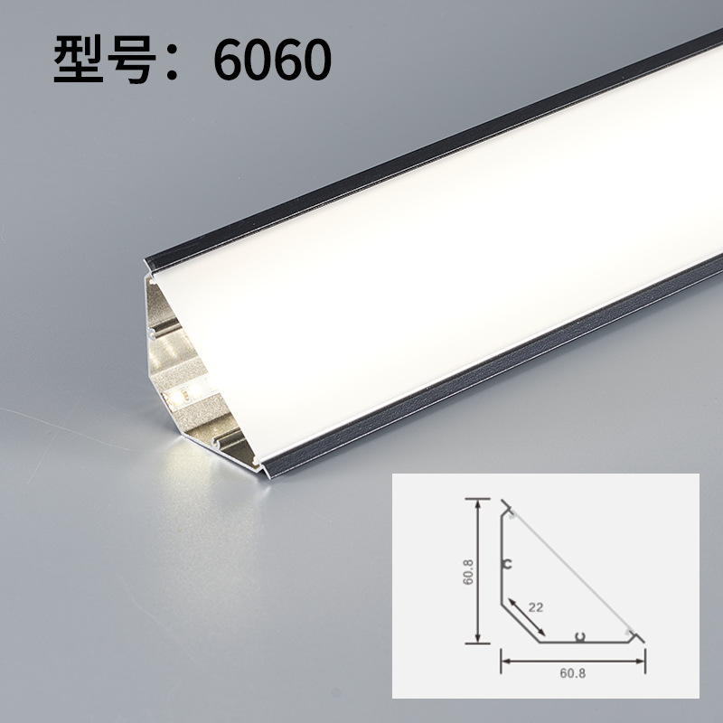 Sin ranurado, sin techo, sin techo, línea de ángulo superior, luz de línea de yeso, luz de línea de yeso, luz de perfil de aluminio con fuente de luz