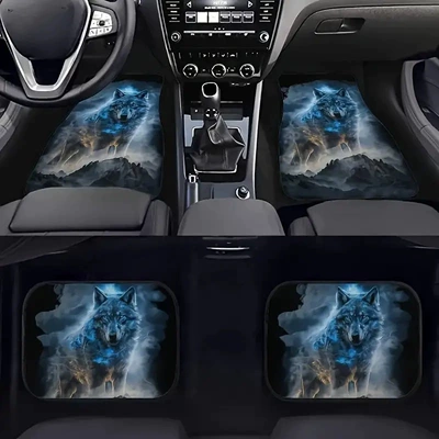 TEMU Wolf King Collection Car Mat Four-piece Set Dirt-resistant, Wear-resistant and Easy-to-clean Car Universal Mat Cross-border Hair (Avtomobil döşəmə paspasları) - wolf-king-1-3344cm-two-piece-pack