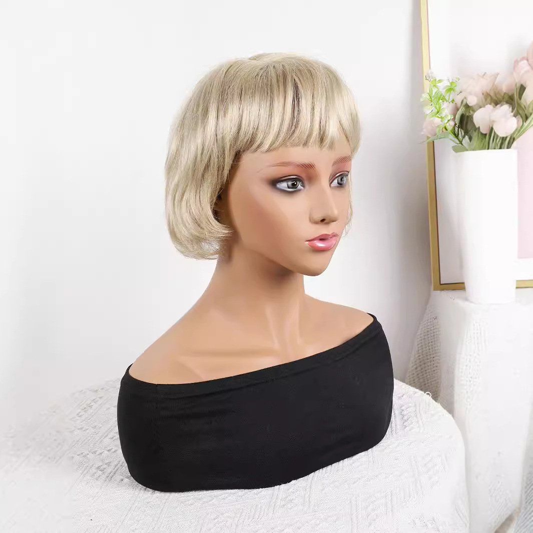 Fibra química al por mayor bob cabello pelucón mecánico pelucón cubierta de pelo