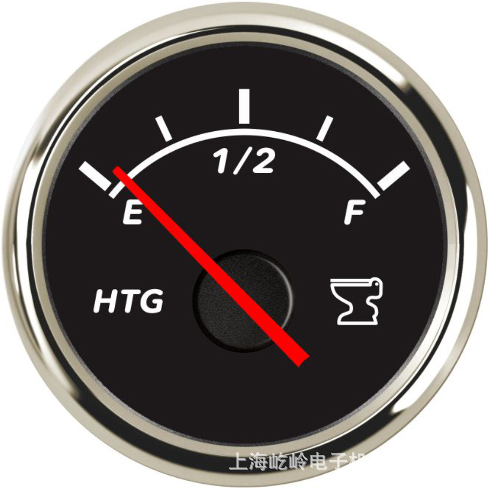 Universal – 52mm Threaded Water/Waste automobile instrument - silver-edge-black-face-0-190o