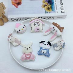 韩系卡通手工充棉针织兔小房子DIY头饰发饰配件服装服饰辅料配饰