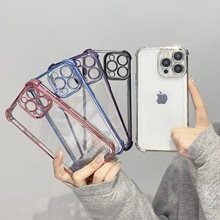 S24FE四角电镀适用三星A06/A16手机壳S25ultra全包A55透明note20