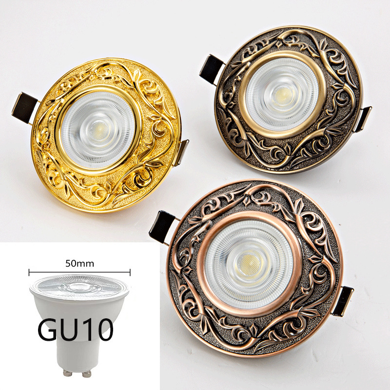Gu10 Bulb Recessed Gold Copper Spotlight Downlight for Living Room Bedroom Background Wall High Cri Led Energy Saving Gu10 Bulb Recessed Gold Copper Spotlight Downlight for Living Room Bedroom Background Wall High Cri Led Energy Saving