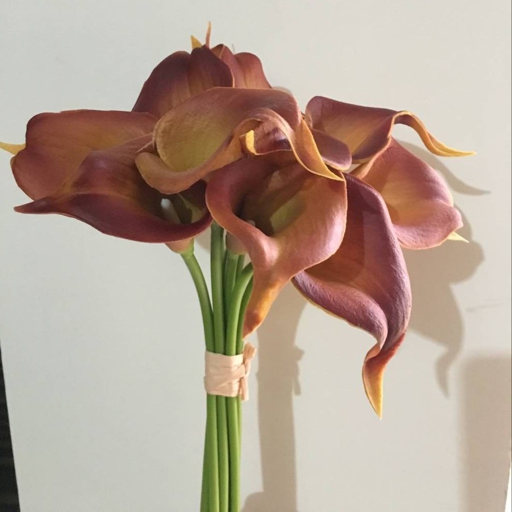 Flor artificial pu sentir Calla Lily Sala decoración del hogar diseño hogar a juego novia celebración flor