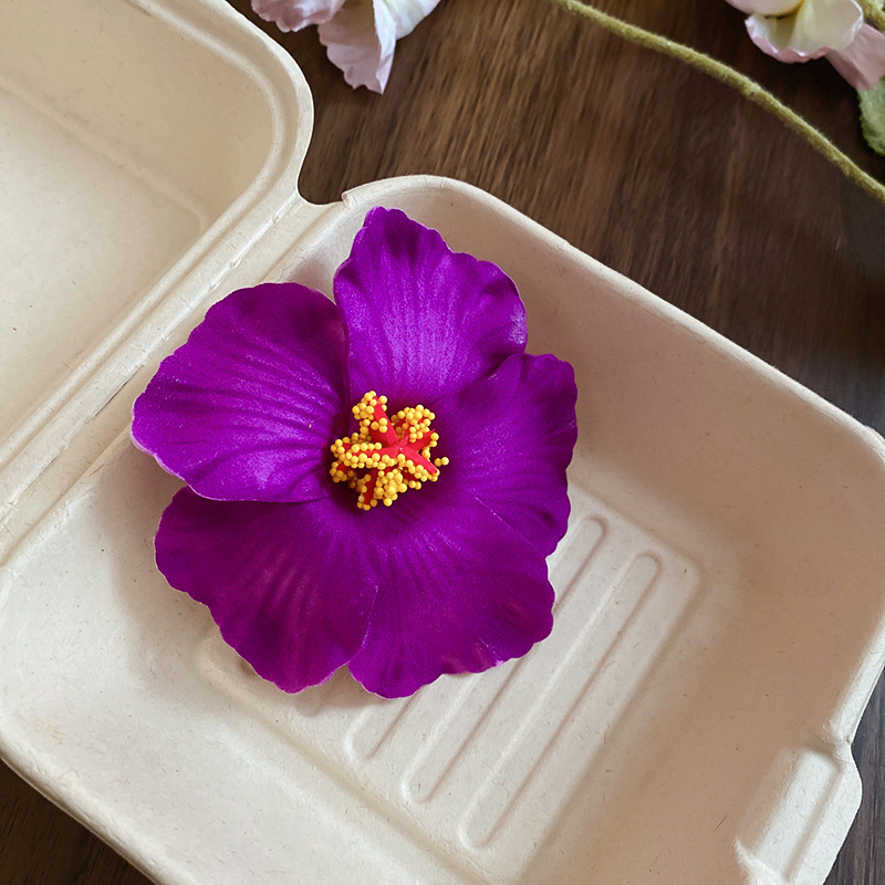 Vacaciones junto al mar simulación de estilo hibisco horquilla de flor de hibisco moda todo-fósforo pinza de pico de pato nicho de alta gama girasol accesorios para el cabello mujeres