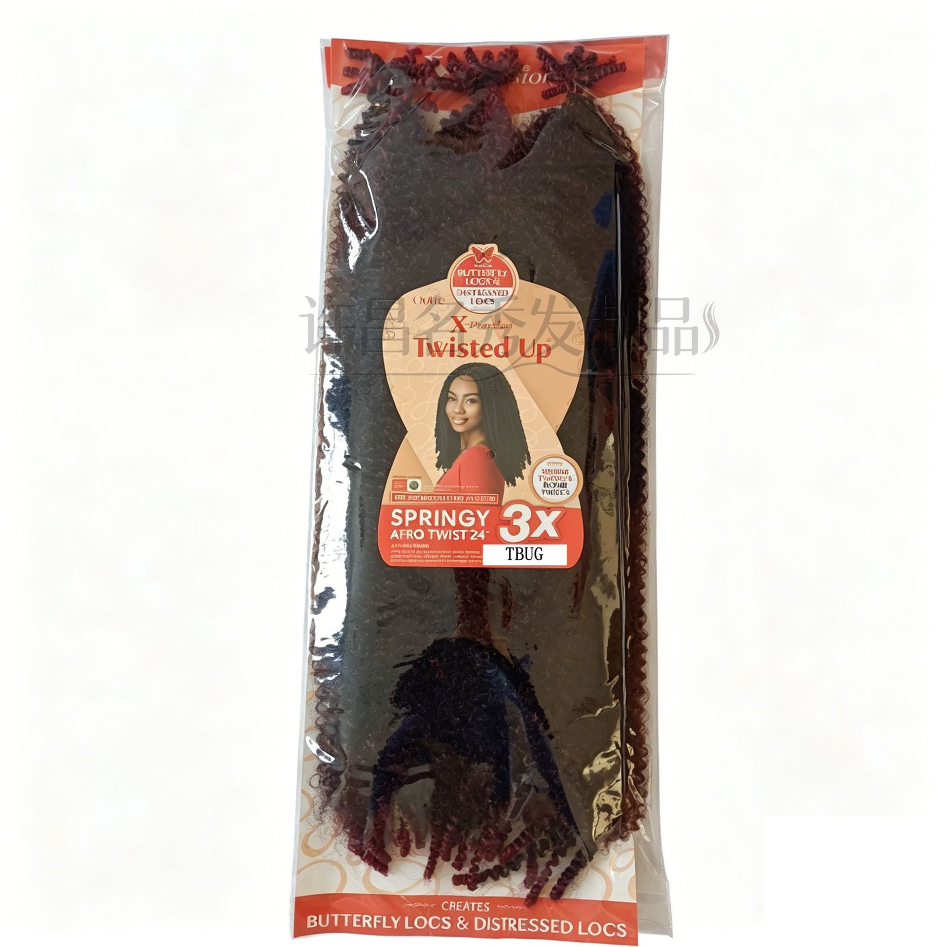 3X 24inch mano rasgada Caterpillar Roll peluca Afro Twist Kinky Marley Cabello a granel