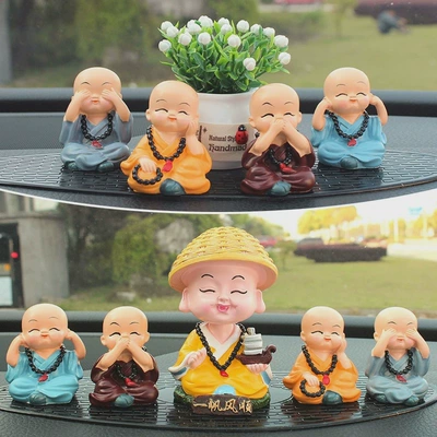 Cute Shaking Head Little Monk: Car ornaments