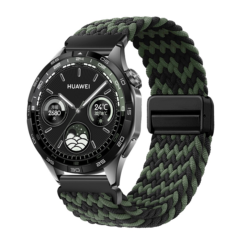 Huawei GT4/GT5pro ナイロン編組磁気バックル時計ストラップ watch34pro ユニバーサル弾性時計ストラップに適しています。|undefined