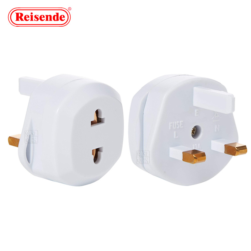 英式转欧美式转换插头 带保险丝英规转美规插头 英标转换欧标插头