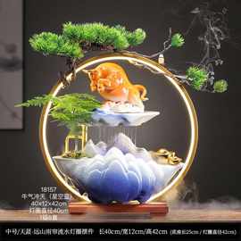 创意招财猫流水摆件客厅高端摆饰循环水喷泉办公桌摆乔迁开业礼品