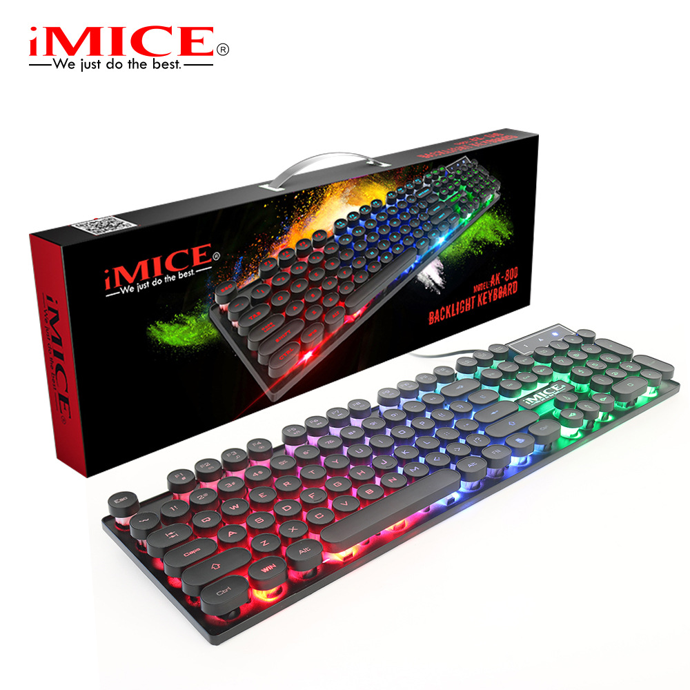 IMICE Direct USB Desktop Punk Mechanical Touch Suspended Round Hat Esports Glow Game Keyboard_voghion.com