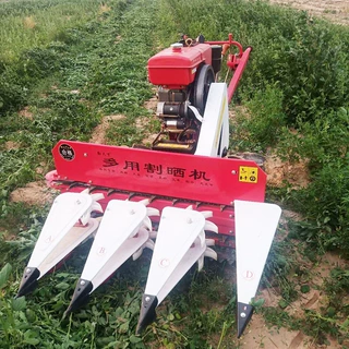 批发小型手扶式辣椒 黄豆收割机 汽油动力水稻割晒机 药材收割机