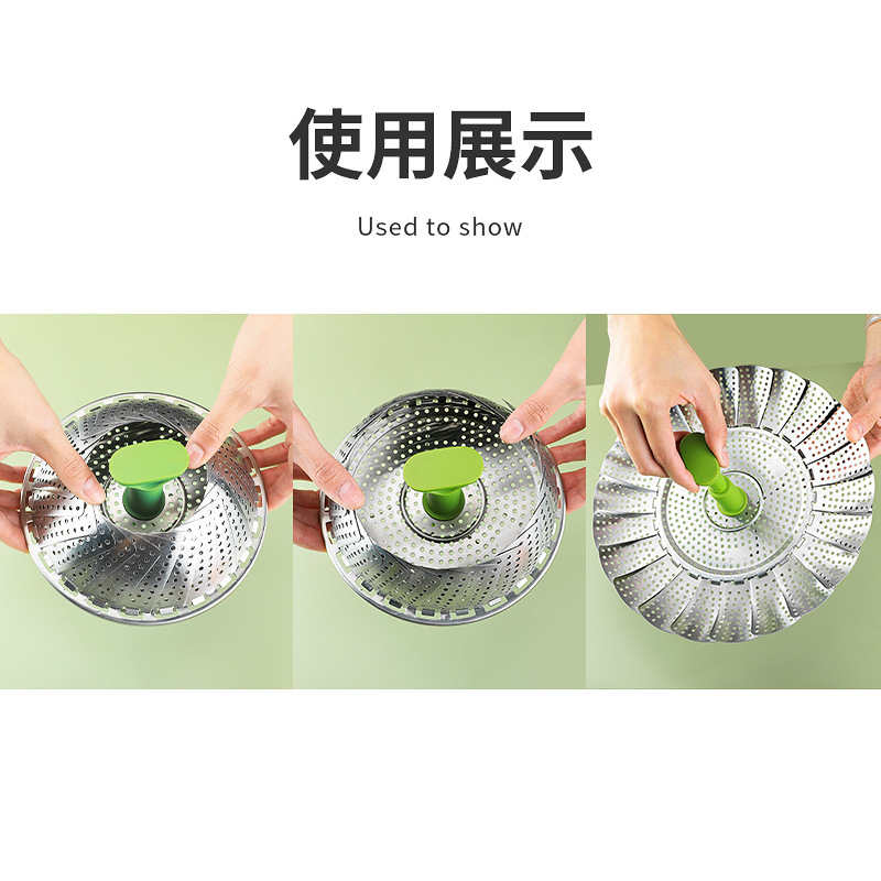 vapor de acero inoxidable plegable retráctil vapor de vapor de vapor de cocina casera multifuncional a prueba de agua vapor de cajón de vapor