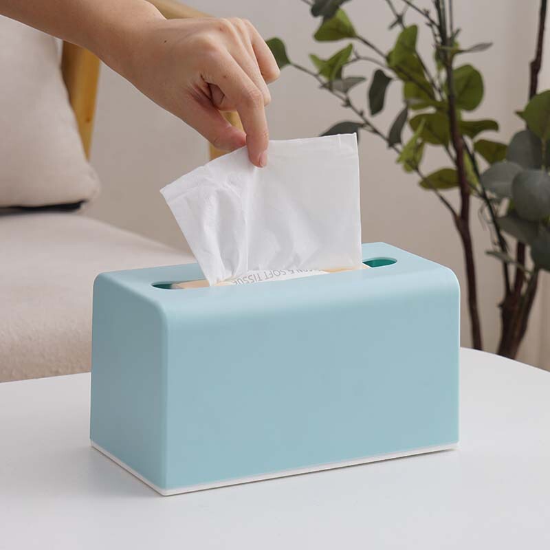 Household Simple Large-size Paper Box Plastic Wall-mounted Paper Box for Living Room Desktop Dual-use Rectangular Tissue Box