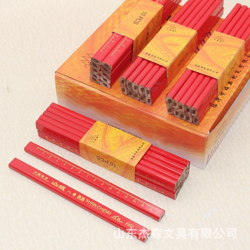 Оптовая горный город бренд восьмиугольный деревообрабатывающий карандаш плоский стержень толстый свинцовый инженерный черный карандаш для рисования деревообрабатывающий карандаш для рисования