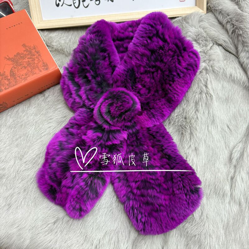 獭兔毛围巾双面围脖加厚保暖男女秋冬季毛领百搭保真皮草防风脖套|undefined