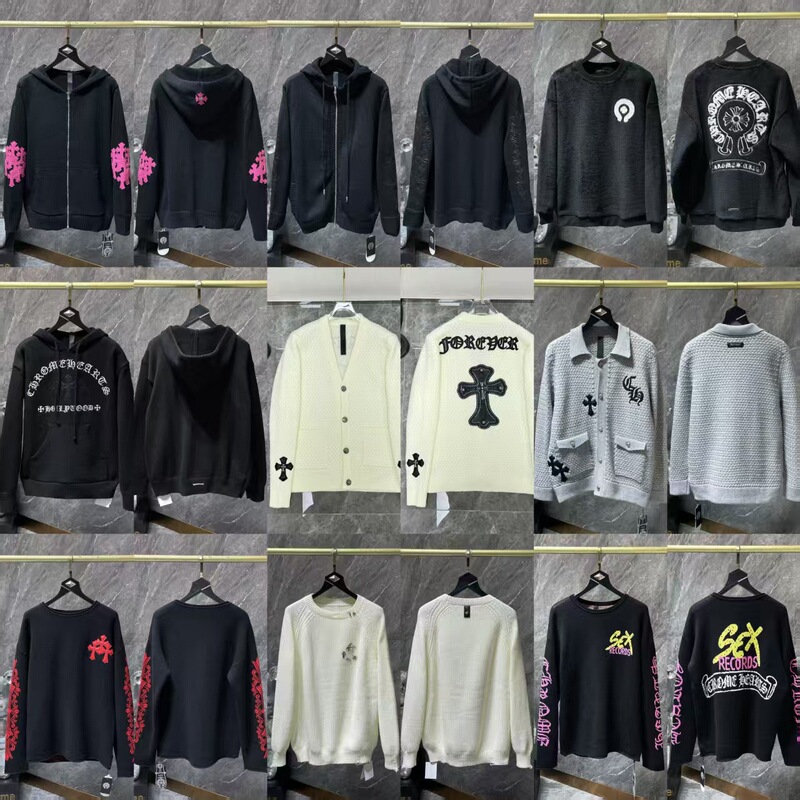 25Ss High-End Cross-Border Ch Croton Autumn and Winter New Knitted Embroidered Cardigan Unisex Sweater Wholesale 25Ss High-End Cross-Border Ch Croton Autumn and Winter New Knitted Embroidered Cardigan Unisex Sweater Wholesale