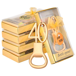 Cross-border Amazon Number 40 Bottle Opener Wedding Advertising Bottle Opener Gift Party Birthday 40 Bottle Opener