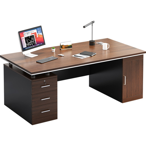 Desktop computer desk modern simple office desk and chair combination simple boss desk with threading holes office staff desk