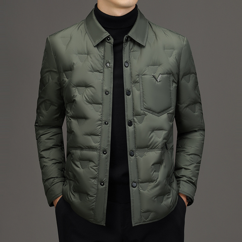 하이 엔드 경량 새로운 GB 90 화이트 오리 다운 남성 다운 재킷 캐주얼 셔츠 옷깃 겨울 코트