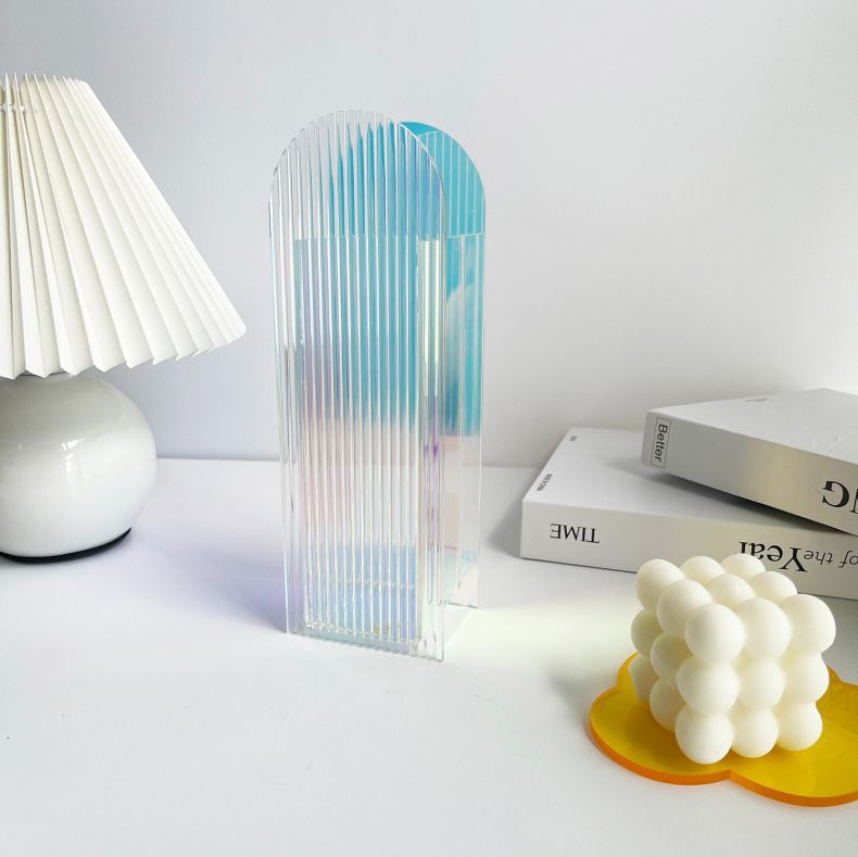 Nórdico ins viento colorido acrílico transparente vasijas de flores artísticas minimalistas floral sala de estar decoración de escritorio residencial