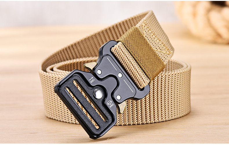 Sınır Ötesi Özel Cobra Taktik Kemeri Outdoor İş Kıyafeti Asker Eğitimi Toka Tuval Yapay Nylon Kayış Erkek Örgülü Pantolon Kayışı